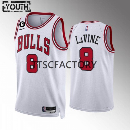Maillot Basket Chicago Bulls Zach LaVine 8 Nike 2022-23 Association Edition Blanc Swingman - Enfant